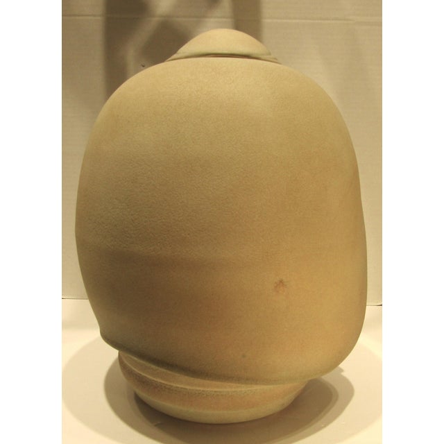 Large and Rare Porcelain Lidded Vessel / Pot Signed Wayne Fischer Circa 1980s For Sale - Image 10 of 17