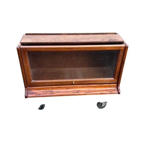 Late 20th Century Oak Barrister Leaded Top 5 Stack Bookcase For Sale In New York - Image 6 of 17