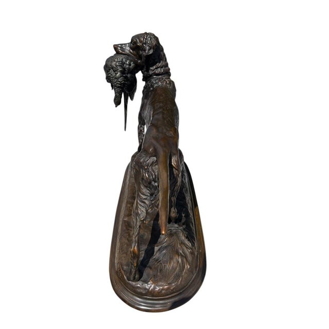 Brown After Jules Moignez, Setter Dog with Game, 1920s, Bronze For Sale - Image 8 of 12