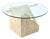 Round Glass Topped Tessellated Stone Brass Cantilever Coffee Table or Side Table For Sale