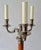C.1990's Maitland-Smith 3-Bulb Candelabra, Tole Lamp & Leather/Metal Shade For Sale In Miami - Image 6 of 15