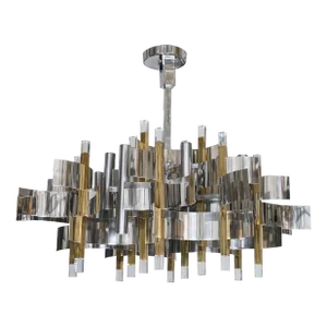 Mixed Metal "Futura" Chandelier by Sciolari