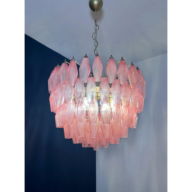 Pink Alabaster Murano Glass Poliedri Chandelier, 1990s For Sale - Image 6 of 18