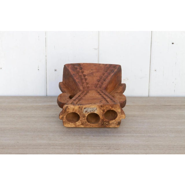 19th Century Rustic Wooden Candleholder-Noori For Sale - Image 5 of 7