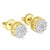 Contemporary 10K Yellow Gold over .925 Sterling Silver 1/7 Cttw Rose-Cut Miracle-Set Diamond Floral Cluster Button Stud Earrings (I-J Color, I3 Clarity) For Sale - Image 3 of 5