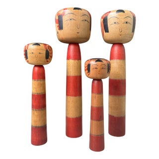 Vintage Japanese Tsuchiyu Kokeshi Figurines, 1960s, Set of 4 For Sale