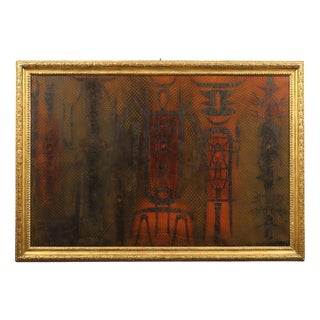 Corrado Cagli, Hell, 1958, Mixed Media on Canvas, Framed For Sale
