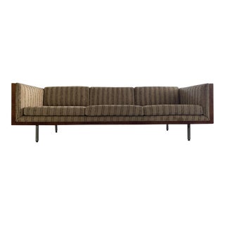 Milo Baughman Burl Wood Sofa For Sale