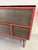 1990s Custom 11 Drawer Credenza in Red with Brushed Steel Doors and Black Glass Top For Sale - Image 16 of 17