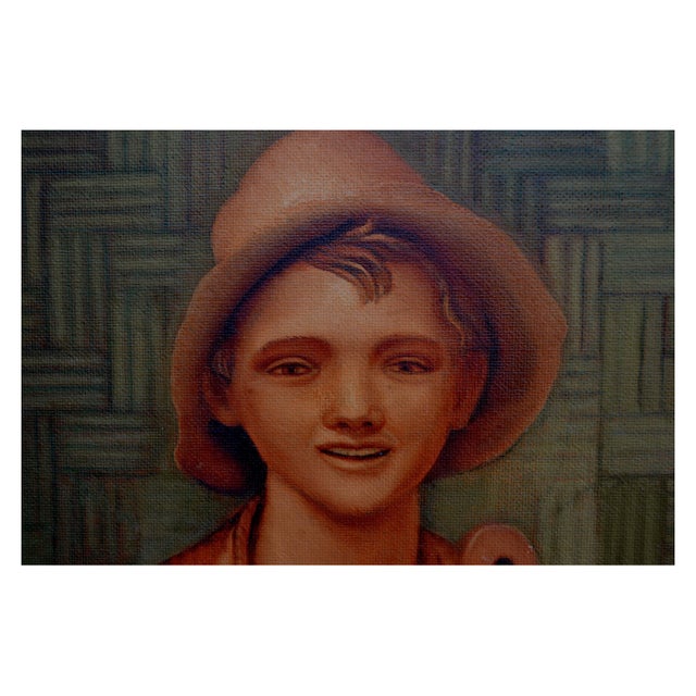 Realism Mid Century Still-Life With Sculpture of Young Boy by Leila Sullivan For Sale - Image 3 of 4