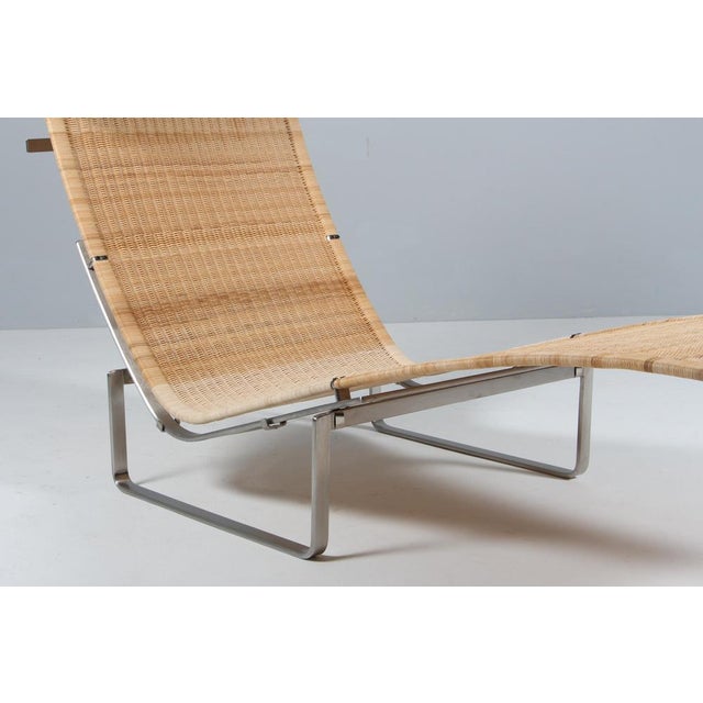 PK 24 Chaise Lounge with Wicker Seat by Poul Kjærholm for Fritz Hanse, 2021 For Sale - Image 6 of 13