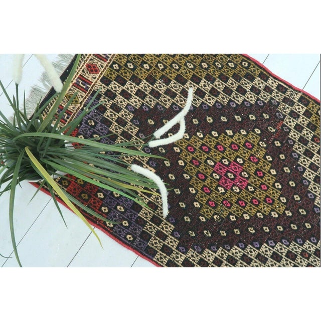 1960s Embroidered Kilim Runner Rug - 24"x107" For Sale - Image 4 of 11