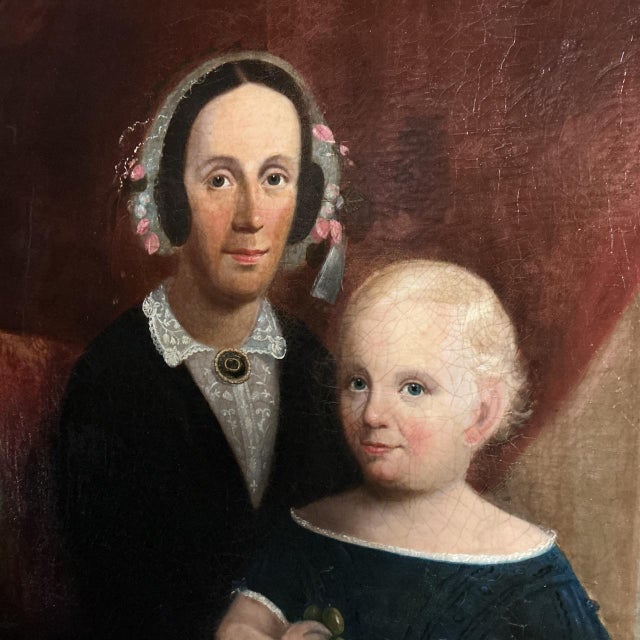 19th Century Naivety Style, 1830, Oil on Canvas For Sale - Image 5 of 7