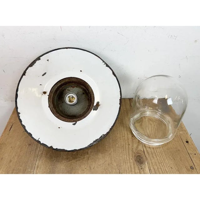 Green Enamel and Cast Iron Industrial Pendant Light, 1960s For Sale - Image 10 of 17