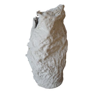 Coral Vase in Repurposed Lacquered Leather and Porcelain by WDSTCK Studio For Sale