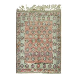 Vintage Turkish Anatolian Scatter Rug - 3'5" x 4'3" For Sale