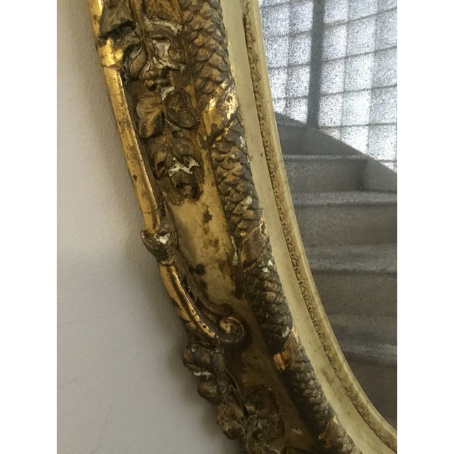 Late 19th Century Victorian Distressed Oval Mirror For Sale - Image 10 of 13
