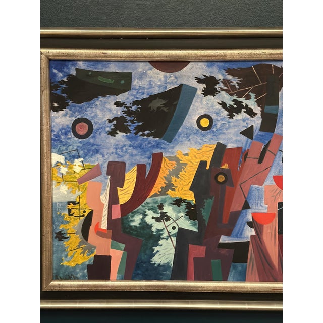 Mid-Century Modern Manfred Bluth, Abstract Composition, 1950s, Acrylic Painting on Canvas, Framed For Sale - Image 3 of 17
