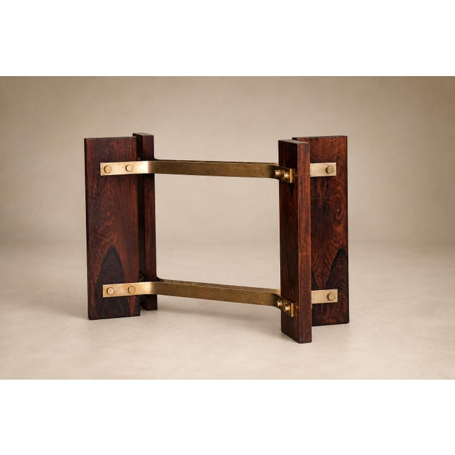 1950s Brazilian Modern Sideboard in Rosewood, Brass & Glass, Novo Rumo, Brazil, 1950s For Sale - Image 5 of 14