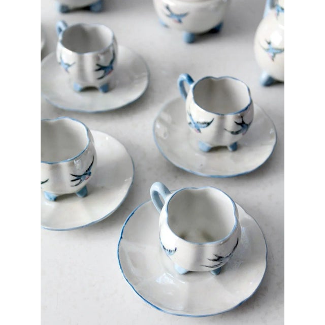 Ceramic Antique German Miniature Tea Set - 15 Piece For Sale - Image 7 of 13