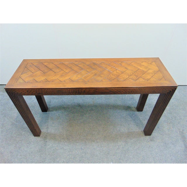 Henredon Oak Parson Style Console Table Chairish