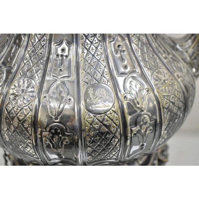 Silver Antique Hunt & Roskell Late Store & Mortimer Silver Plated Tilting Tea Pot Stand For Sale - Image 8 of 12