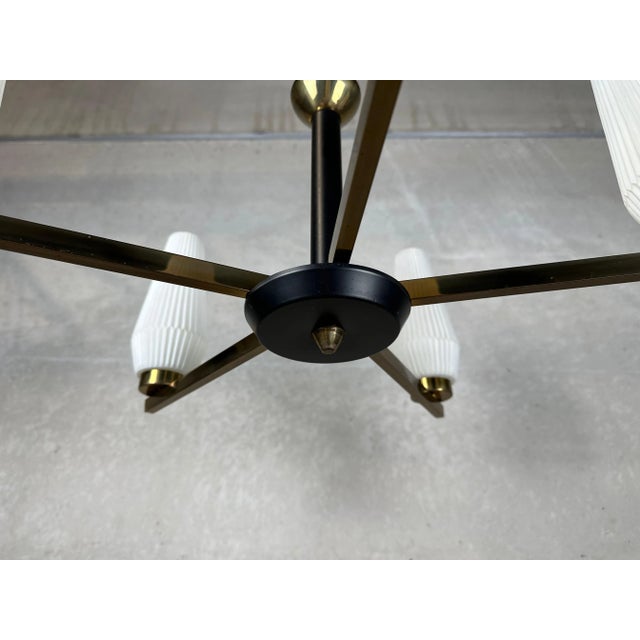 Vintage Hanging Lamp in Opaline Glass For Sale - Image 7 of 8