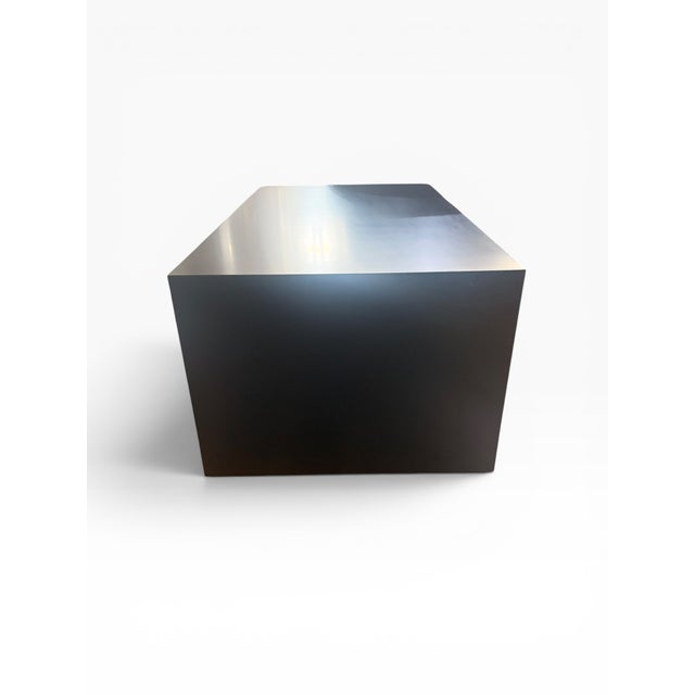 Currey & Company Modern Black Lacquer Coffee Table With Greek Key Gold Trim For Sale In Boston - Image 6 of 16