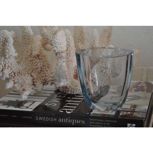 Swedish Art Glass Crystal Vase by Strombergshyttan | Chairish