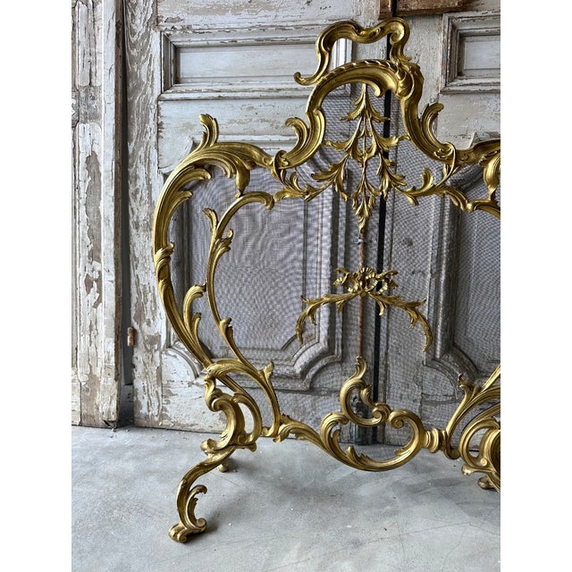 Gilt Bronze Fire Screen, France, 1900 For Sale - Image 6 of 11