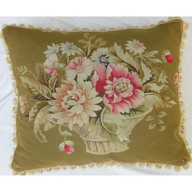 Circa 1860 Antique French Aubusson Tapestry Pillow For Sale - Image 9 of 9
