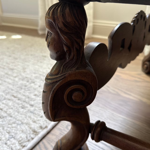 Off-white Early 20th Century Hand-Carved Baroque Throne Chair For Sale - Image 8 of 8