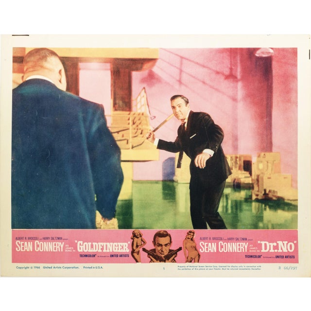 Modern 1960s Goldfinger 1966 Vintage Lobby Card #1 For Sale - Image 3 of 3