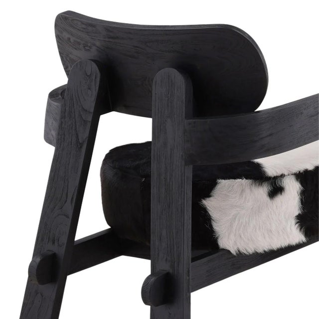 2020s Mod Black & White Hide Chair For Sale - Image 5 of 6