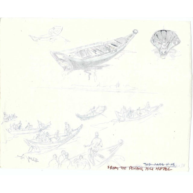 Coastal 1950s Ivy Attwell Boats, Panang Malaysia For Sale - Image 3 of 3