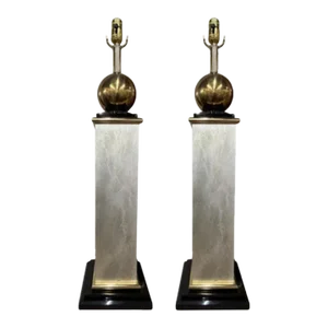 Large Pair of 1970s Modernist Table Lamps
