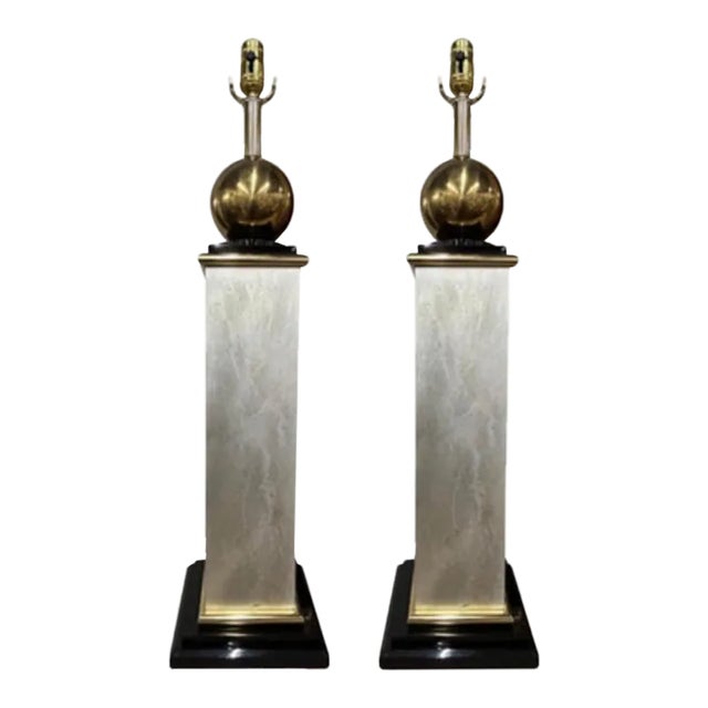 Large Pair of Modernist Table Lamps For Sale