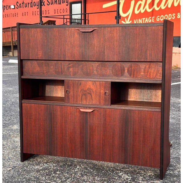 Mid 20th Century Fully-Refinished Johannes Andersen Danish Rosewood Dry Bar For Sale - Image 5 of 15