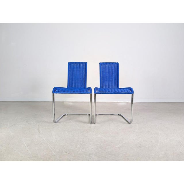 Postmodern Blue B20 Cantilever Chairs by Jean Prouvé for Tecta, Set of 2 For Sale - Image 3 of 9