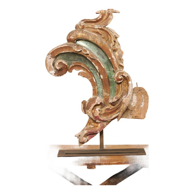 18th Century Italian Carved Acanthus Fragment on Stand For Sale