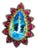 Bochic “Capri” Vintage Ruby, Blue Topaz & Diamond Ring Set In 18K Gold & Silver For Sale