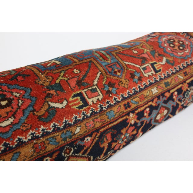 Antique Multi Color Tones Persian Lumbar Rug Pillow Cover -15'' X 47'' For Sale - Image 10 of 12