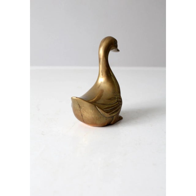 Brass Mid-Century Brass Goose Figurine For Sale - Image 8 of 11