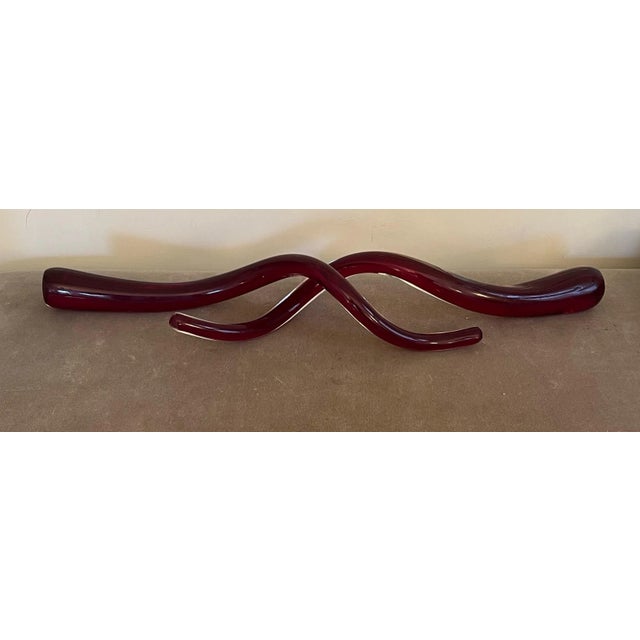 Vintage 1970s Red Glass Decorative Objects - Set of 2 For Sale In New York - Image 6 of 6