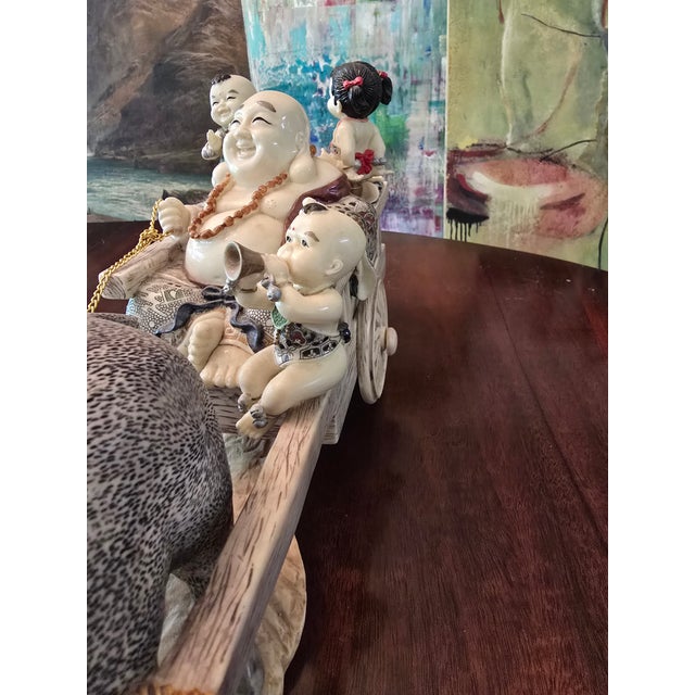 Mid Century Hollywood Glamour Sculpture Buddha Carriage For Sale - Image 15 of 16