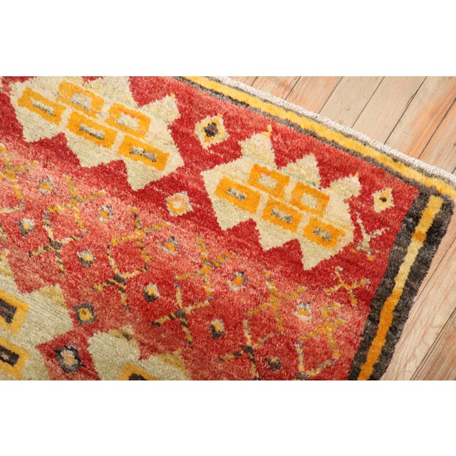 Vintage Zabihi Collection Turkish Mini Square Red Rug - 2'6" x 3' For Sale - Image 4 of 4