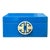 Small Oriental Round Hardware Bright Blue Rectangular Container Box For Sale