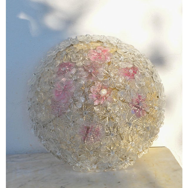 1970s Amazing Set of 2 Murano Glass Ceiling Flower by Seguso for Venini For Sale - Image 4 of 17