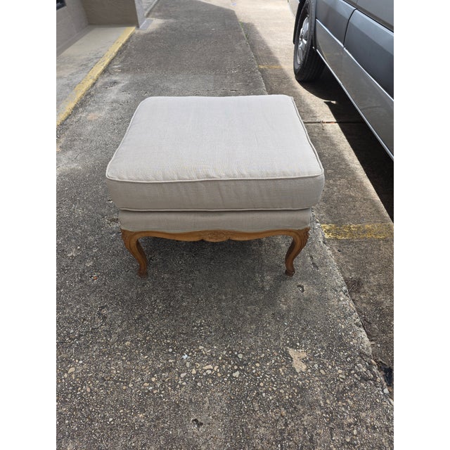 Vintage French Style Square Ottoman For Sale In San Antonio - Image 6 of 9