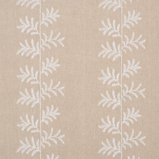 SAMPLE - Schumacher Eloise Embroidery Wallpaper In Natural For Sale